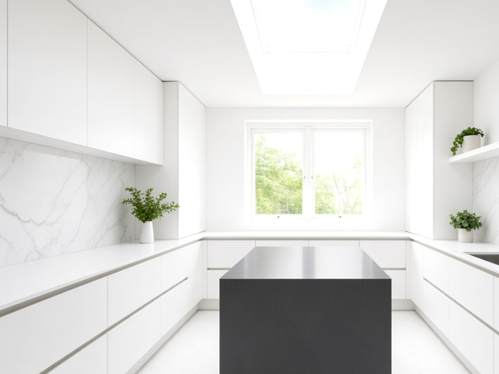 Dark kitchen worktops